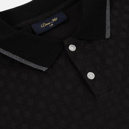 Jacquard Long Sleeve Polo